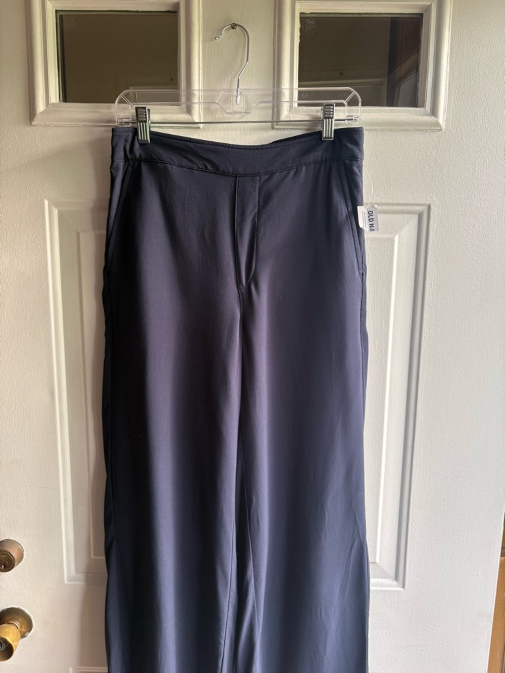 Old Navy Women’s M Playa Navy Elastic Wide Leg High Rise Pants 100% Viscose NWT